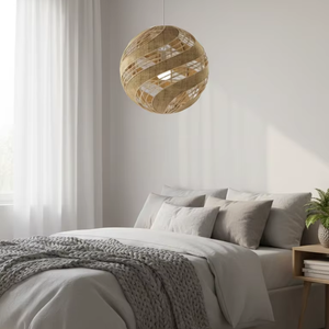 Lampe suspendue moderne en bambou pour salon, légère et durable, 100% faite à la main pour une utilisation intérieure et extérieure - Product Image 2
