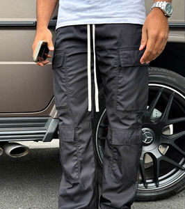 Pantalon cargo décontracté à double poche en nylon de haute qualité avec logo personnalisé en gros customisation pantalon cargo tissé coupe ajustée avec pantalon extensible pour hommes - Product Image 3