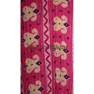 Chaqueta Corta de Invierno Kantha Hecha a Mano para Mujer, 100% Algodón, Cuello en V Floral, Cierre con Cordón, Transpirable, Secado Rápido, Tres Cuartos - Product Image 4