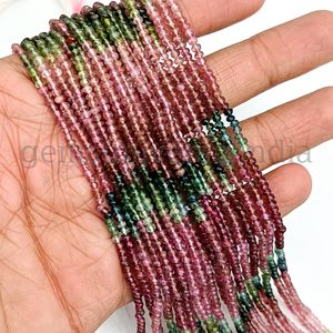 Top Quality Multi Tourmaline Smooth Rondelle <b>Beads</b>, Natural Tourmaline <b>Beads</b>, Tourmaline Rondelle <b>Beads</b>, Wholesale 3mm <b>Beads</b> - Product Image 5