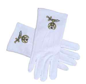 Masonic Regalia bordado guantelete hecho a mano algodón cuero cinta Collar masones hábil bordado parche - Product Image 4