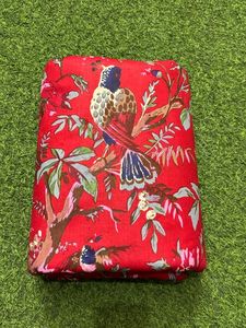 100% tela de algodón puro Pájaro Rojo Floral estampado a mano 70gsm Nomex para coser vestidos acolchados o cortinas vendidas por yarda - Product Image 6