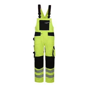 PASHA 인터네셔널의 최고 품질 하이 비스 안전 작업 최신 제품 작업복 안전 턱받이 바지 유니폼