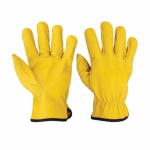 Gants de conduite en cuir de vachette grainé, protection personnelle, résistance élevée à l'abrasion, doux et confortables, gants de jardinage - Product Image 1