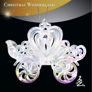 Decoración navideña de Año Nuevo transparente con adorno de vagón en forma de corazón 3D acrílico Chapado en Irrid - Product Image 1