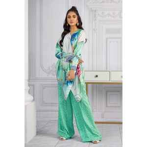 Conjunto de Camisa y Pantalón de Seda Satén Charmeuse con Estampado Digital WGK-SZW-DP-1022 - Product Image 4