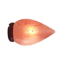 Lampe de nuit en sel de l'Himalaya naturel, forme de goutte d'eau, lampe en cristal de roche avec ampoule et cordon, décoration d'intérieur