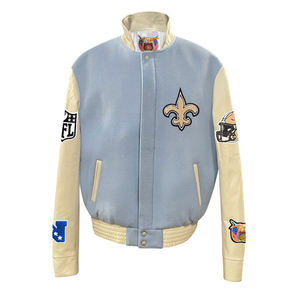 Chaqueta de cuero Varsity personalizada de alta calidad para hombre con parche de logotipo de béisbol y camionero Letterman para la temporada de primavera - Product Image 5