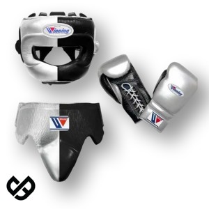 Venta al por mayor Boxeo Sparring Set Custom Winning Style Guantes, Headgear, Ingle Guard OEM Leather Gear - Product Image 6