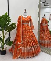Lahenga Choli moderne en coton pour femme, longueur ras du sol, réversible, style indien pakistanais, lavable, nettoyage à sec, toutes tailles, multicolore