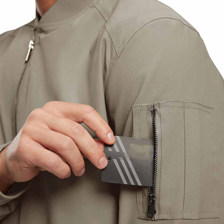 Best Quality Men's Long-Sleeved Bomber Jacket Thin Heated Side Pocket Embroidery Decoration Available for Wholesale Shipping Air