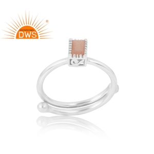 Anillo de piedras preciosas de luna de Chocolate Natural de Plata de Ley 925 más vendido, joyería personalizada para mujer, regalo para ella - Product Image 1