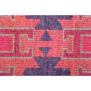 Turkish Vintage Rug 3.4x11.6 ft (104x353 cm), <b>Red</b> <b>Wool</b> Rug - Product Image 4
