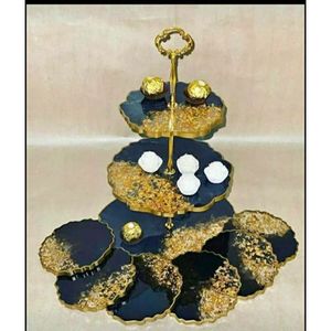 Soporte de pastel ecológico de mármol de tres niveles de lujo para pasteles de boda, fiestas, eventos, restaurante, cumpleaños, Falak World Export - Product Image 2