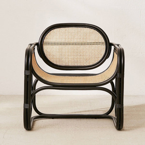 Modern <b>Rattan</b> Living Room <b>Chairs</b> Sustainable Eco-friendly Contemporary Home Furniture Black <b>Chair</b> - Product Image 1