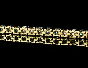 สร้อยข้อมือเทนนิสเงินแท้ 925 สำหรับผู้หญิง ประดับด้วยมอยส์ซาไนต์เจียระไน 6 กะรัต ชุบทอง น้ำหนัก 15 กรัม เหมาะสำหรับเป็นของหมั้น - Product Image 2