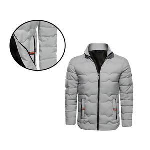 Chaqueta de Lona Personalizada para Hombre, Chaqueta Acolchada Gruesa y Cálida para Invierno, Bloques de Color, Cuello Alto, Prenda Exterior de Moda, Directo de Fábrica - Product Image 6