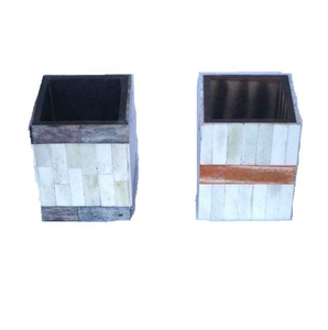 Portalápices de Mosaico con Incrustaciones de Hueso y Cuerno de Alta Calidad, Cuerno en Negro y Hueso en Blanco, por Saniya Handicraft - Product Image 5