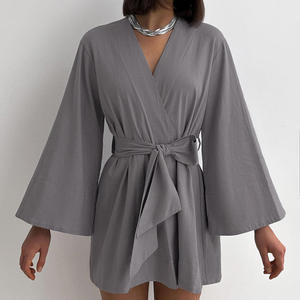 เสื้อคลุมอาบน้ำผ้าฝ้ายสุดหรูสำหรับชายและหญิงเสื้อคลุมผ้าขนหนูเนื้อนุ่มซึมซับดี - Product Image 3