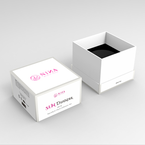 Boîte d'emballage en carton blanche personnalisée pour <span class=keywords><strong>Nina</strong></span> Beauty House, stockage de cosmétiques de luxe avec logo pour cadeaux de protection solaire - Product Image 1