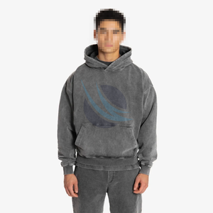 Sweats à capuche personnalisés pour hommes 100% coton Streetwear sweat à capuche thermique surdimensionné Vintage poids lourd 500gsm lavé à l'acide sweats à capuche pour homme - Product Image 1
