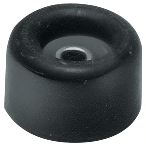 Butoir de porte en caoutchouc noir avec fixation par cheville, hauteur 30 mm, diamètre 18 mm, lot de 100 - Product Image 2