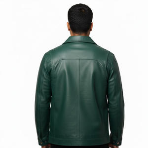 Veste en cuir d'hiver chaude pour hommes, épaisse, durable, douce et confortable, pour la moto et les vêtements décontractés. - Product Image 2