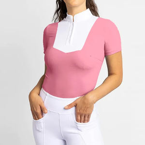 Tops personalizados de competición para mujer, camisas de manga corta para espectáculo, ropa para montar a caballo, capa Base, camisas de espectáculo para mujer para jinete - Product Image 1