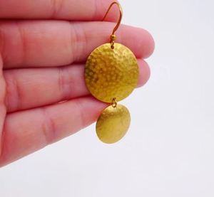 ต่างหูทรงกลมห้อยทำจากทองเหลืองดิบต่างหูรูปทรงเรขาคณิตต่างหูทองเหลืองปรับแต่งได้ทันสมัย - Product Image 4