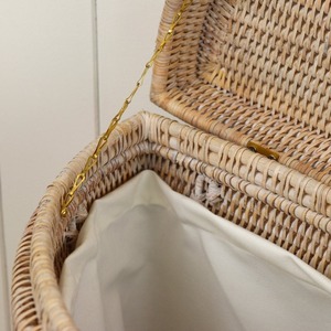 Rattan Halfmoon <b>Wicker</b> Lidded <b>Laundry</b> <b>Basket</b> Handmade Storage <b>Baskets</b> Natural Rattan Modern Multifunction Made in Viet Nam - Product Image 3
