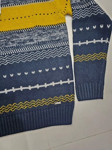Nouveau design Pull en tricot surdimensionné pour homme 100% acrylique Hiver Respirant Motif à carreaux Tricot décontracté Col rond De BD - Product Image 2