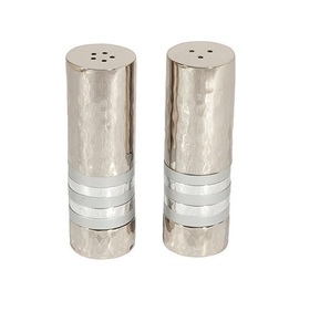 Salière et poivrière écologiques au design simple, personnalisables, couleur argent, en acier inoxydable, accessoires de cuisine pour table - Product Image 1