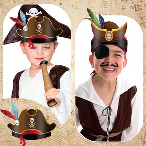 Chapeau de <span class=keywords><strong>pirate</strong></span> drôle Accessoires de fête de <span class=keywords><strong>pirate</strong></span> Casquette de costume en papier pour enfants Chapeau en papier de cosplay <span class=keywords><strong>des</strong></span> Caraïbes pour Halloween - Product Image 5