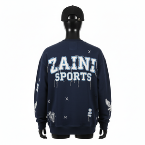 Sudadera de Hombre de Alta Densidad (GSM 330), Color Azul Marino, Felpa Suave, Logotipo Personalizado Bordado/Aplicado, Duradera, Cálida, Básica - Product Image 5