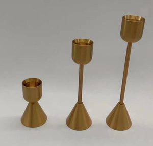 Gold-Finished Brass <b>Tall</b> <b>Candle</b> Stand 3 Sizes Home Wedding Decoration for Christmas Holiday & <b>Candle</b> Lighting - Product Image 4