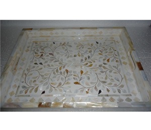 Premium Pure MOP Inlay Serving <b>Tray</b> Dinning <b>Table</b> Decorative Serving <b>Tray</b> for Home Hotel and Restaurant Customized MOP <b>Trays</b> - Product Image 1
