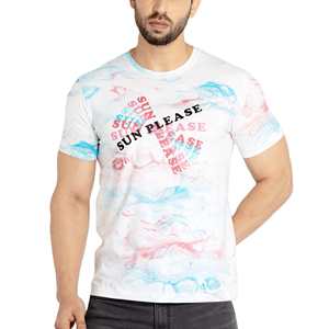 เสื้อยืดผู้ชายผ้าฝ้าย 100% ขายส่ง รับผลิตตามแบบ OEM พิมพ์โลโก้สีด้วยเทคนิคซิลค์สกรีน คอโอเวอร์เนค ระบายอากาศได้ดี - Product Image 1