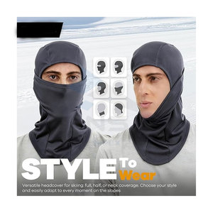 Masque de ski Balaclava Pro Protection contre le froid Protection contre le vent Thermique Masque de moto en plein air pour hommes femmes Gris chiné - Product Image 6