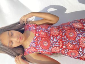 Robes d'été élégantes et décontractées au genou pour femmes, à manches longues, imprimé floral, col en V, lavables et naturelles - Product Image 4