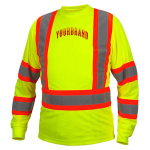 เสื้อสะท้อนแสงเพื่อความปลอดภัยของผู้ชายเสื้อทำงานผู้ชายมองเห็นความชื้นสูงวิคกิงวิสต์ด้วยเทปสะท้อนแสงสีเทา/ส้ม - Product Image 1