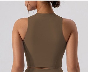 เสื้อชั้นในสตรีสำหรับเล่นโยคะเสื้อครอปรัดรูปเนื้อนุ่มใส่ออกกำลังกายโลโก้ได้ตามต้องการ - Product Image 4