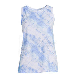 Camiseta sin mangas de cuello redondo para niña, 100% algodón, de secado rápido, con diseño personalizado y estampado tie-dye, para entrenamiento, precio al por mayor. - Product Image 1