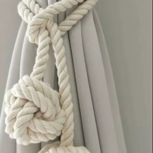 Juego de 2, Sujetadores de Cortinas de Macramé, Estilo Marino, Náutico, Soporte para Cortinas, Tratamiento de Ventanas Moderno - Product Image 1