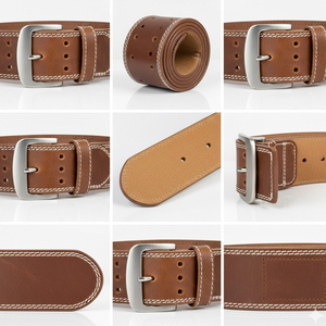 OEM Service Low MOQ Cowhide Leather Power Lifting <b>Belt</b> Workout Fitness Adjustable Power Lifting <b>Belt</b> - Product Image 3