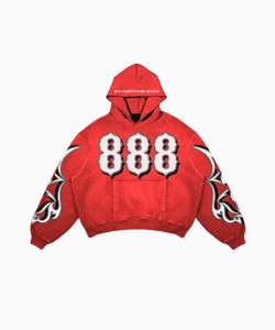 Conjunto de chándal deportivo con logotipo personalizado de alta calidad para hombre, Sudadera con capucha de 2 piezas, pantalones de chándal, jersey para correr, patrón de estampado alto personalizable - Product Image 6