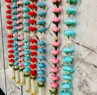 Guirlande artificielle de fleurs de pivoine indienne, 4 pieds, en coton et soie, faite à la main, style moderne et traditionnel, pour mariage et décoration intérieure