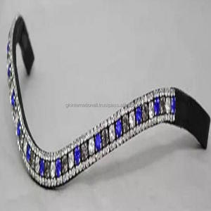 Bracelet en cuir véritable professionnel Premium, 15mm, avec 3 rangées, chaîne décorative en cristal et en métal - Product Image 4