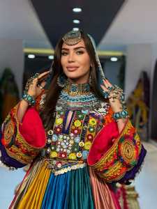 Vestido largo de terciopelo bordado Afghani Kuchi para mujer de primera calidad, ropa tradicional para fiesta de boda, vestido afgano Vintage para mujer - Product Image 6