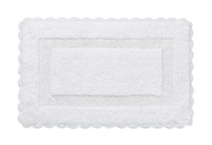 Alfombra de baño de ganchillo de algodón blanco 100% algodón puro súper suave felpa blanca y construcción de peso pesado con mechones a mano absorbente - Product Image 2
