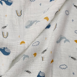 Tissu Voile Imprimé Baleine Arc-en-ciel 50 Pouces Léger Respirant Motif Vie Marine Nautique pour Bébé et Tout-petit - Product Image 4